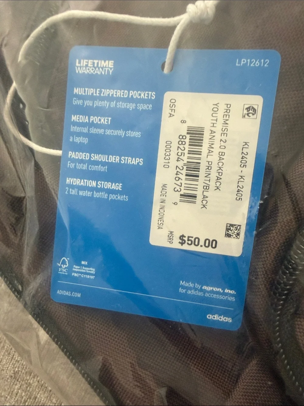 adidas backpack brown
